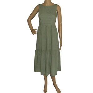Sincerely Jules Dress Womens Sz Small Sage Green Summer Sundress smocked cut-out